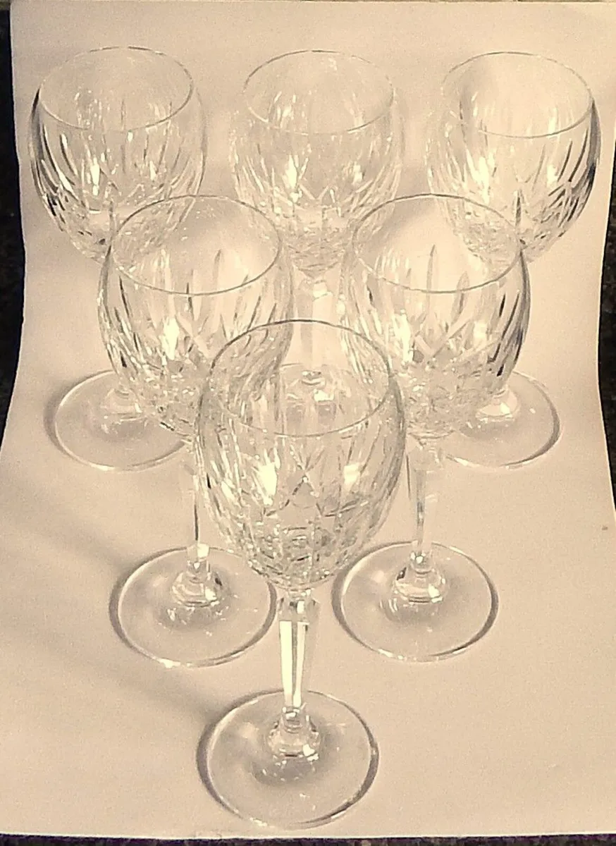Set of 6 Vintage Waterford Crystal Wine Glasses - Image 1