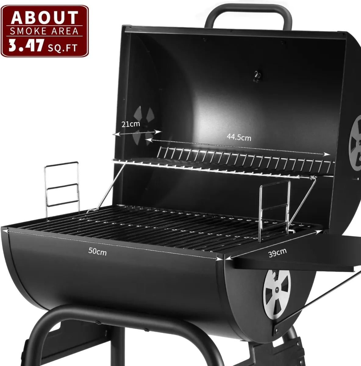 Bbq Grill Smoker with Shelves Portable Barrel - Image 4