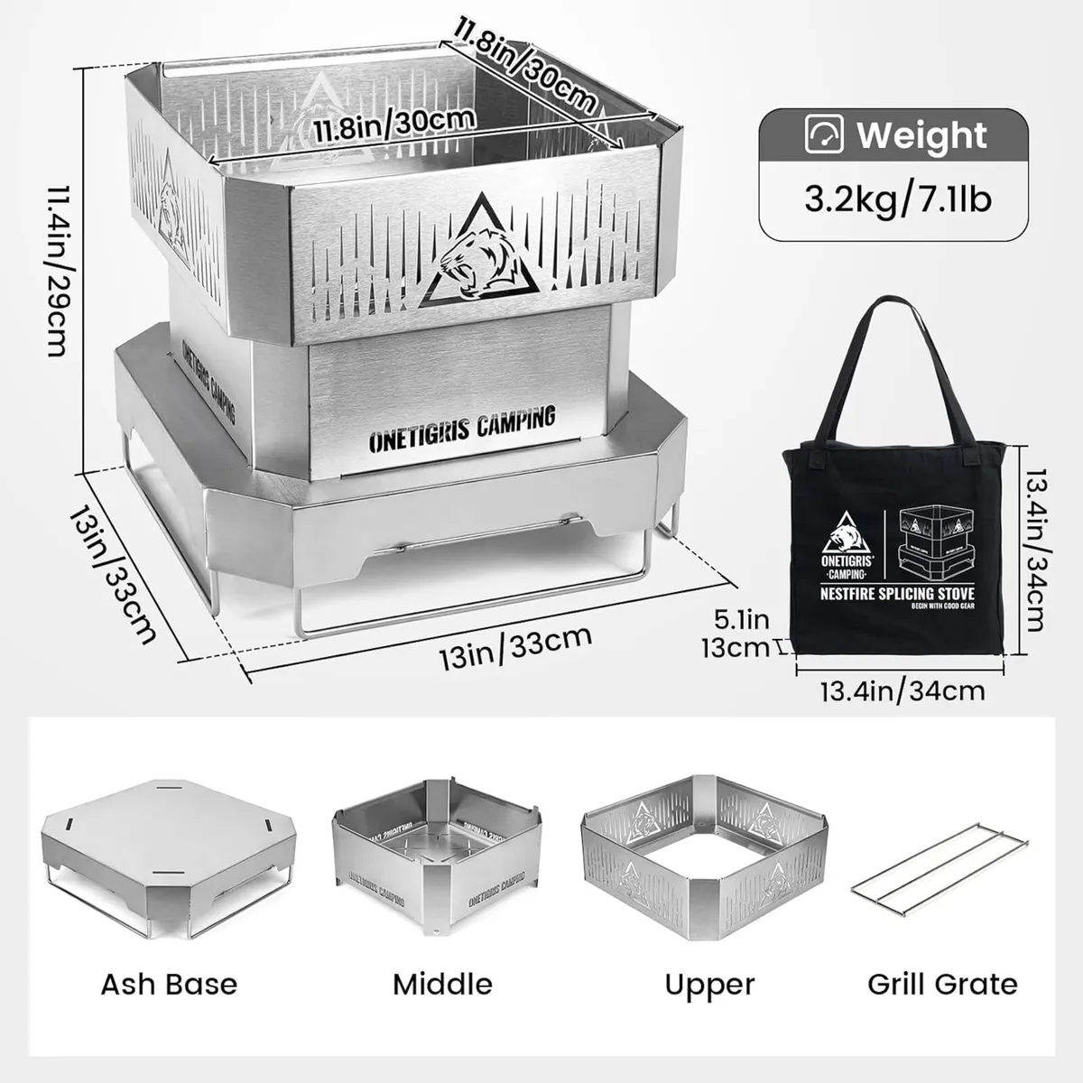 Portable Fire Pit for Camping 11.8-Inch - Image 3