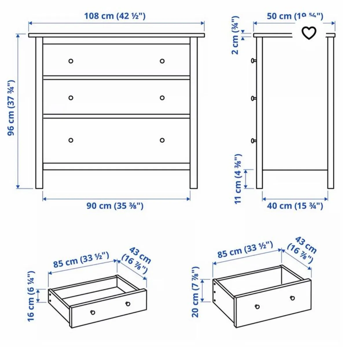 IKEA Hemnes chest of drawers - Image 3
