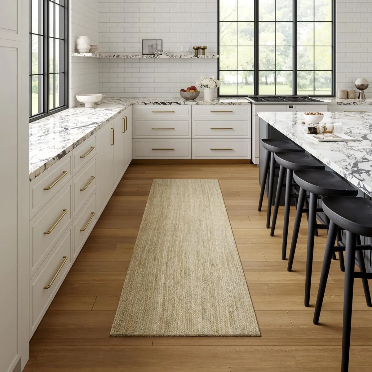 Rigo Hand Woven Farmhouse Jute Runner Rug - Image 1