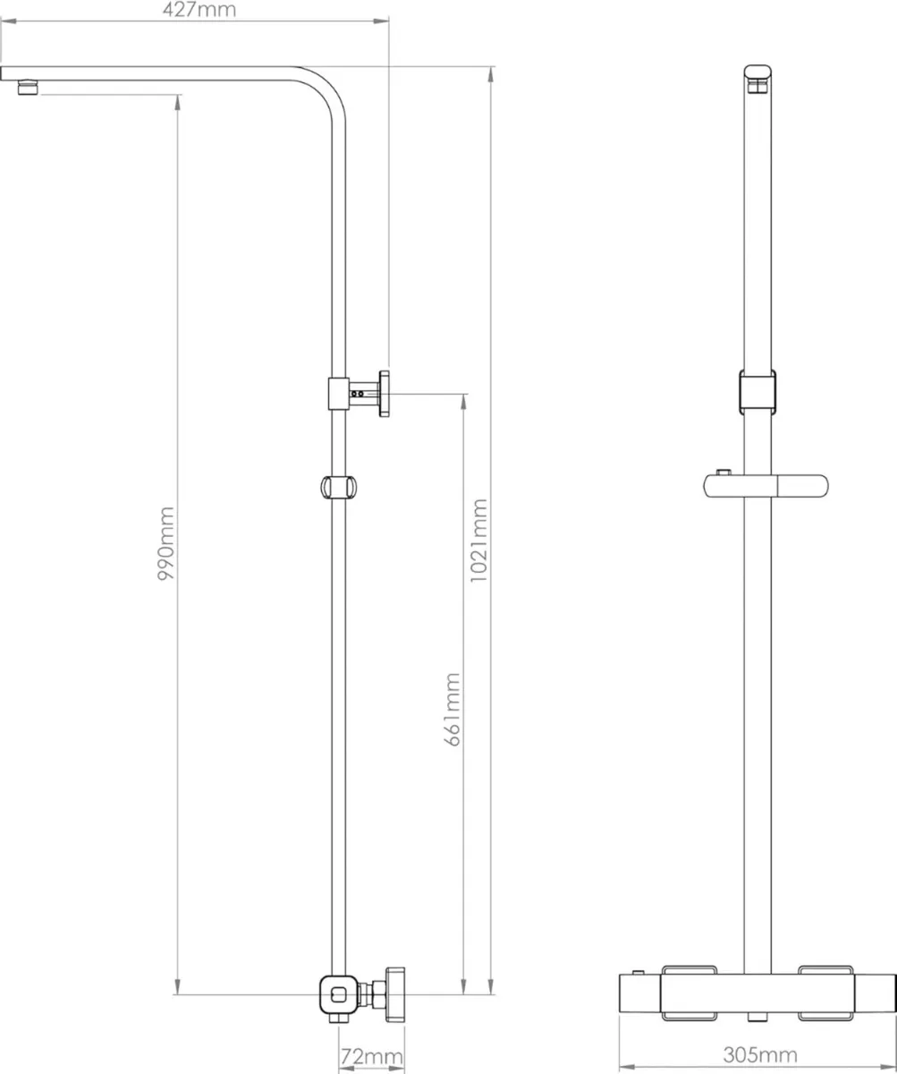 Velino Cool Touch Bar Diverter Thermostatic - Image 3