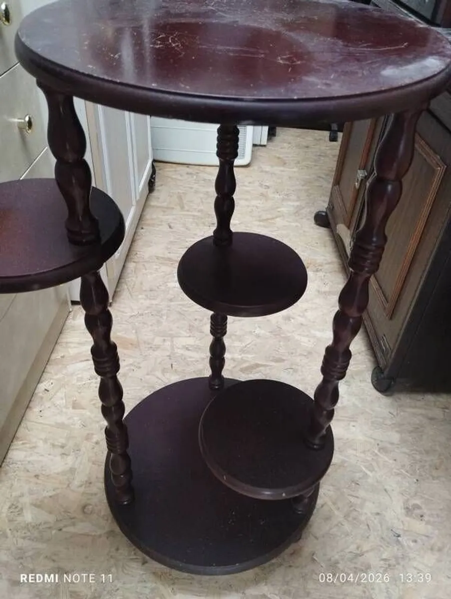 vintage mahogany pair of plant stands - Image 3