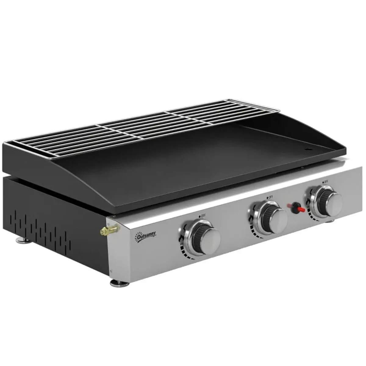 3 Burner Grill Griddle, Portable Gas Plancha with - Image 1