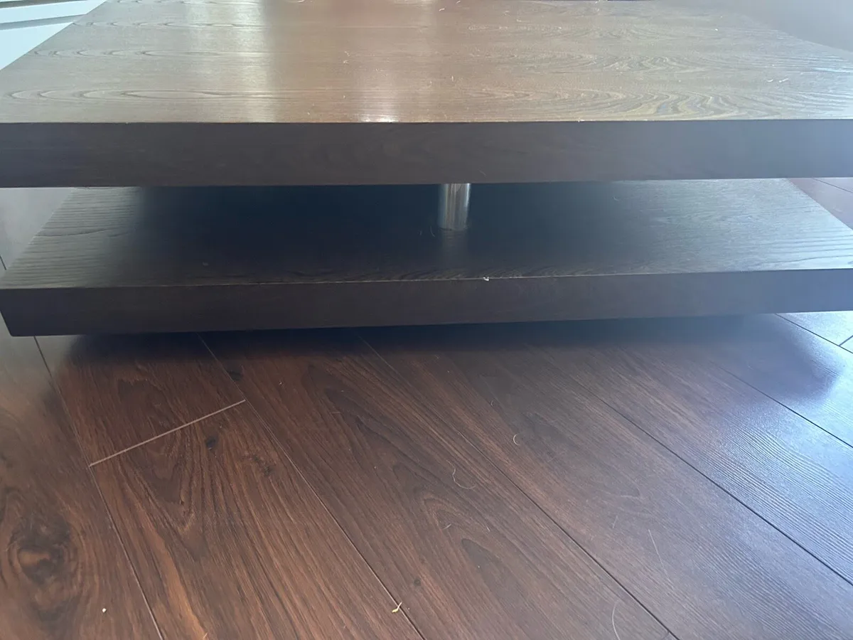 Dark Wood Tiered Coffee Table - Image 2