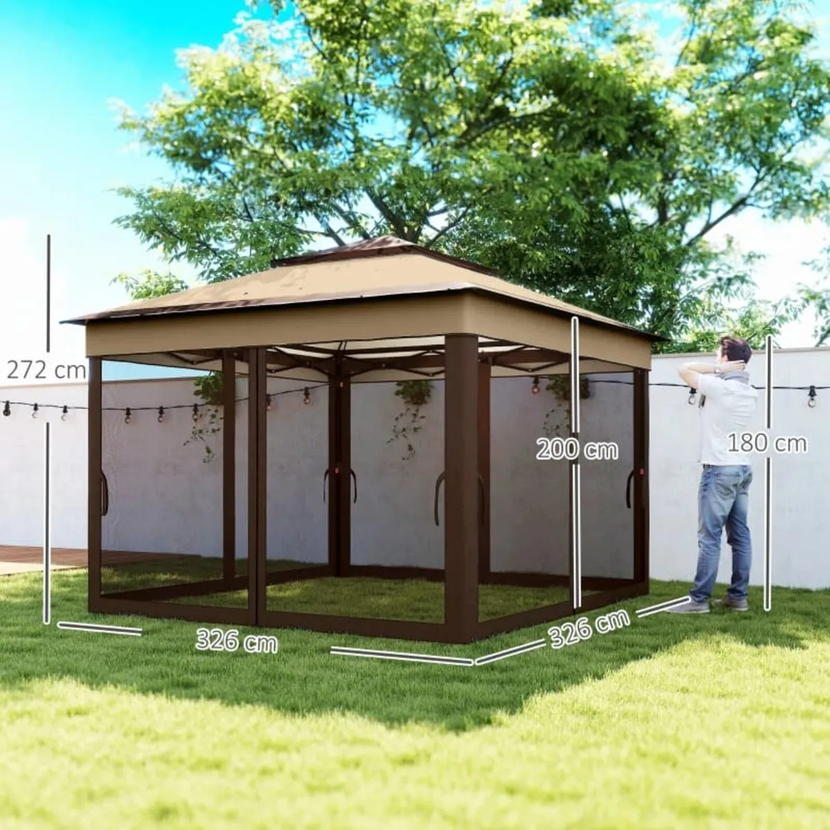 3 x 3(m) Pop Up Gazebo, Height Adjustable Instant - Image 2