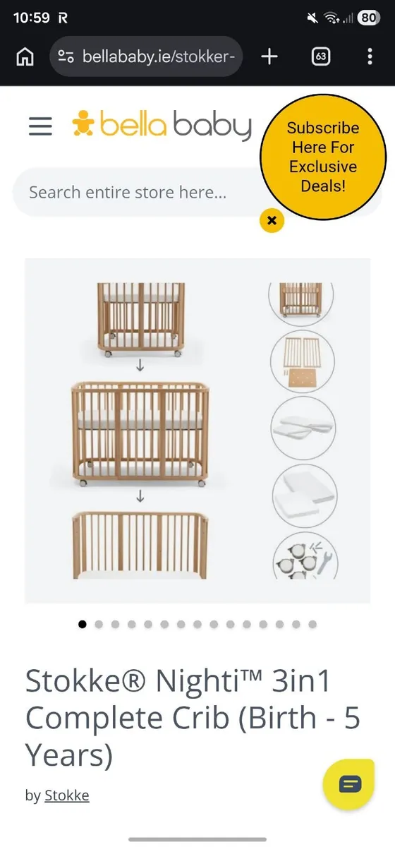 Stokke Sleepi 3 in 1 cot and toddler bed - Image 3