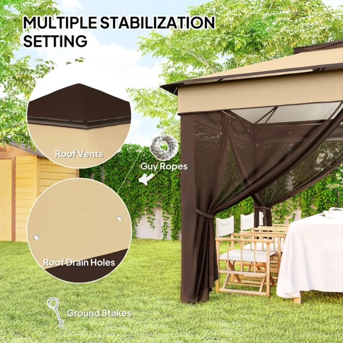 3 x 3(m) Pop Up Gazebo, Height Adjustable Instant - Image 3