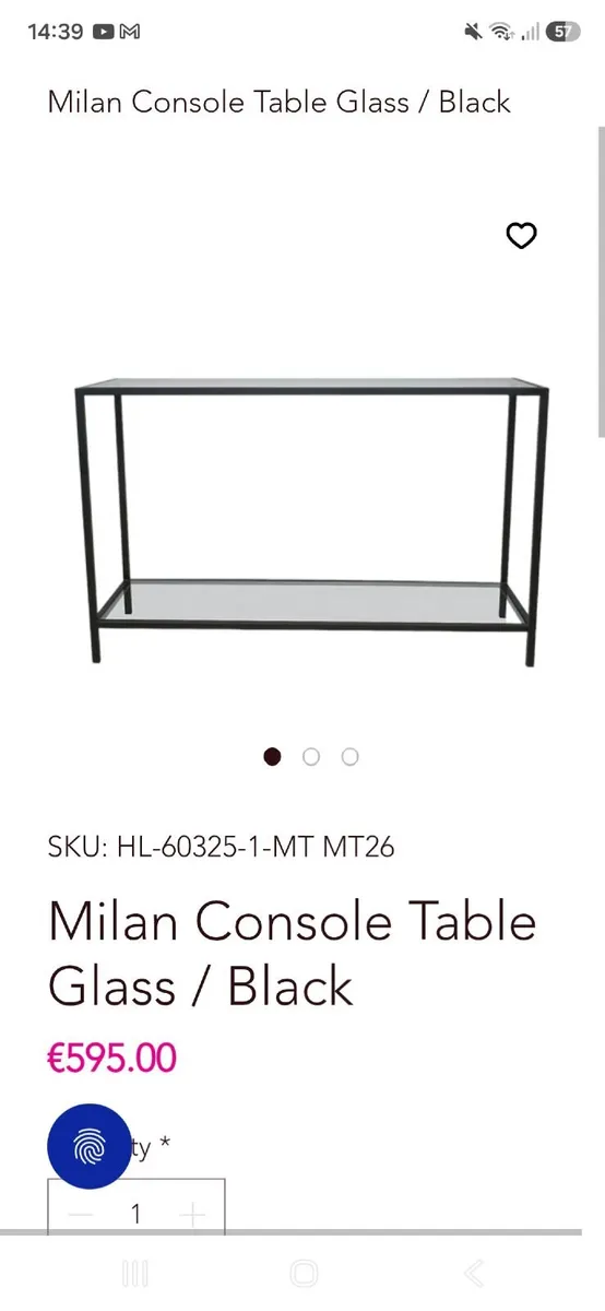 Milan Console Glass Table - Image 3