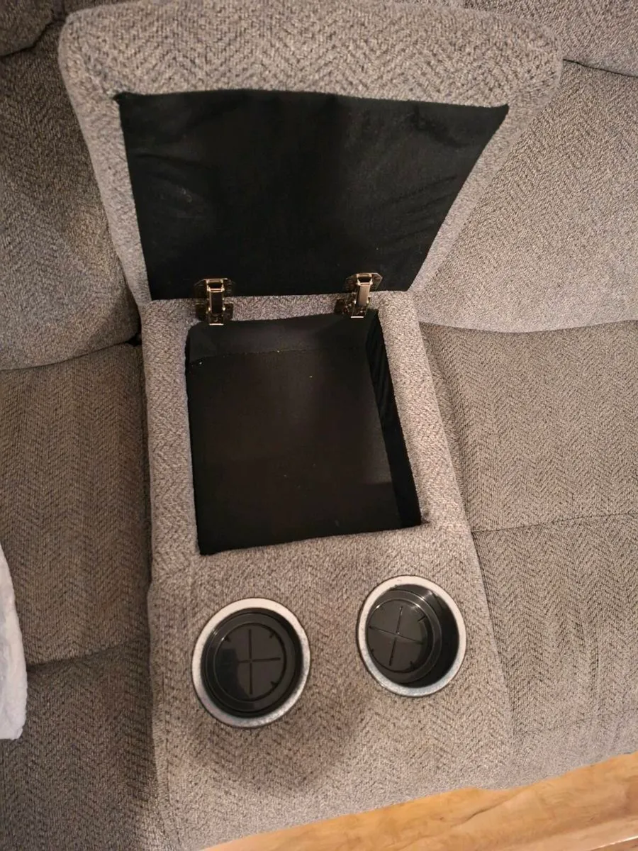 Grey 2 seater reclining couch - Image 3
