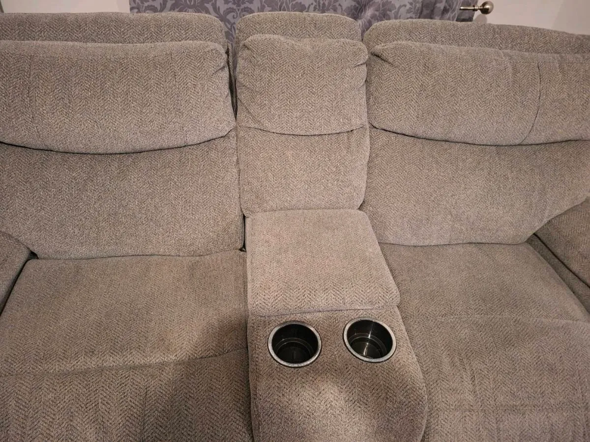Grey 2 seater reclining couch - Image 4