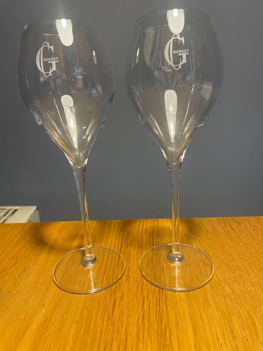 Gosset Champagne glasses x 2 - Image 4