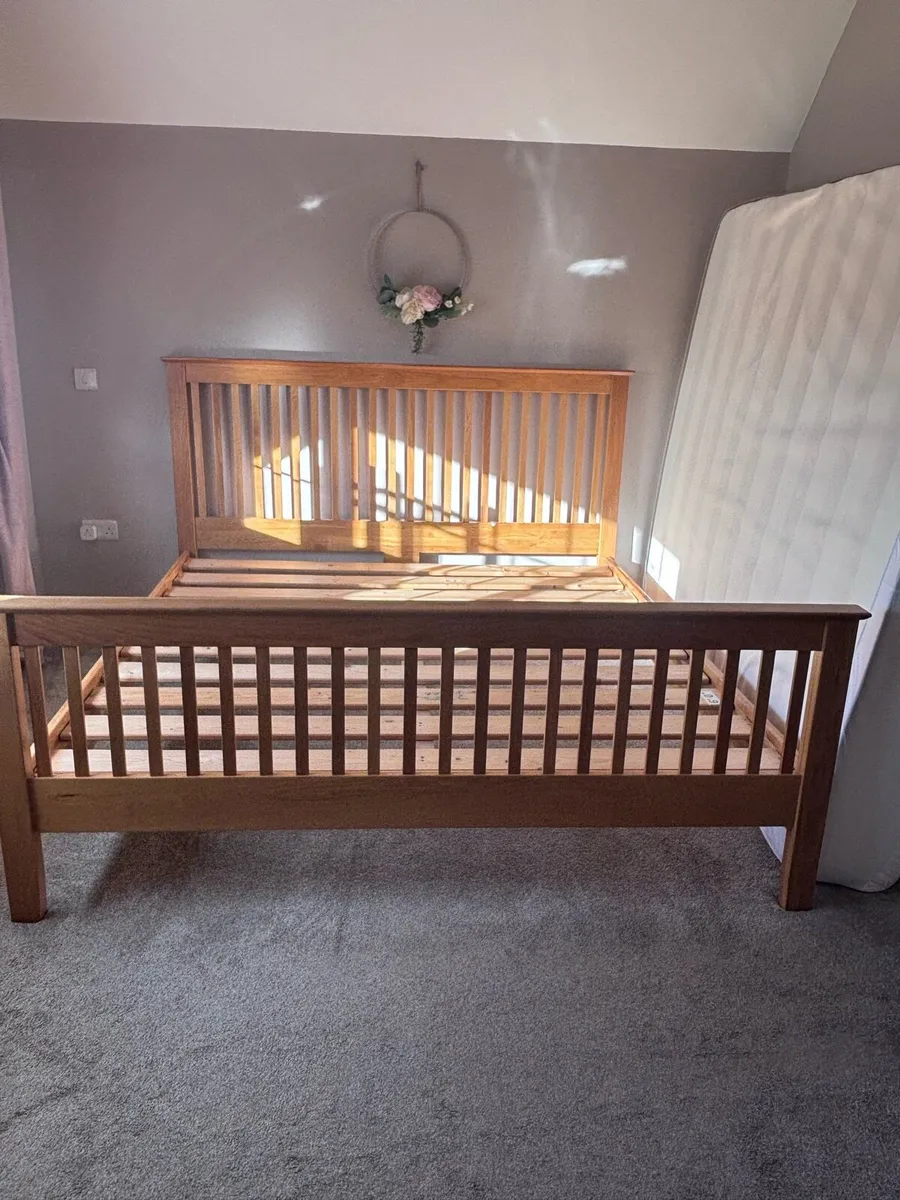 Super king oak bed frame - Image 1