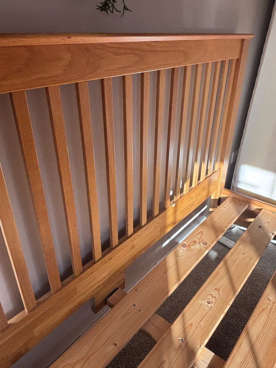 Super king oak bed frame - Image 4