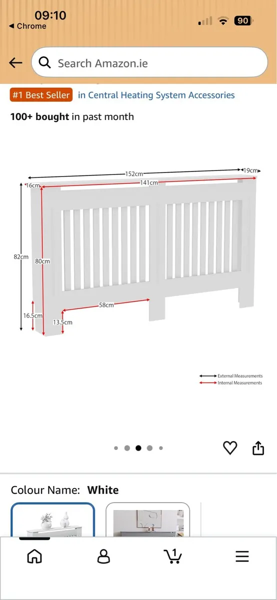 Vida white radiator cover large size - Image 2