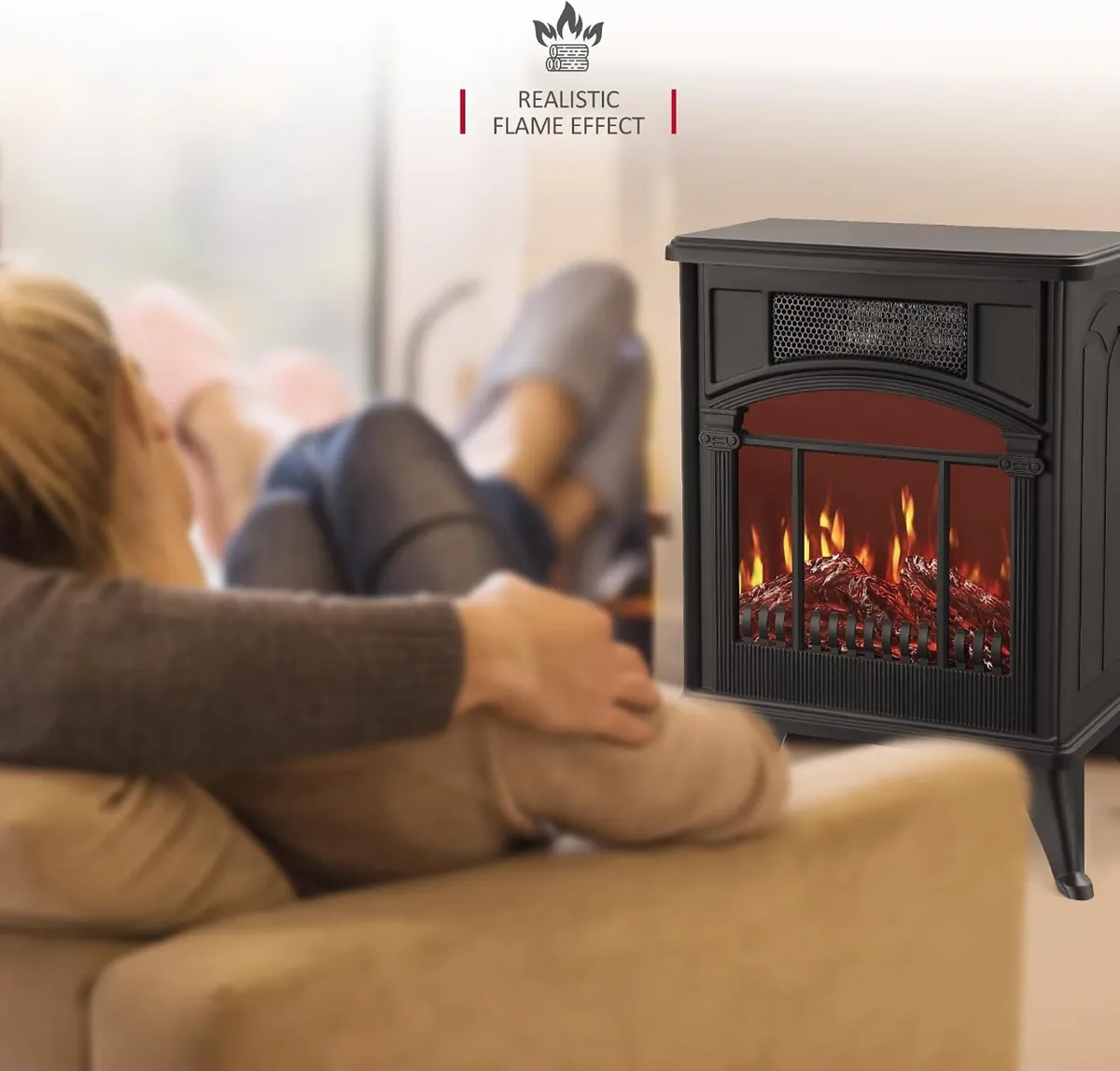 Stove Heater Electric Fireplace with Fire Flame - Image 4