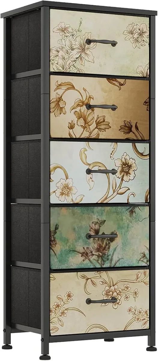 Chest of Drawers Bedroom with 5 Tall Fabric - Image 1