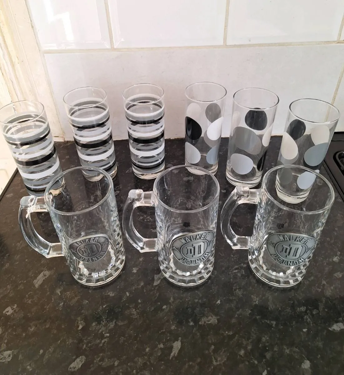 Nine lovely drinking glasses