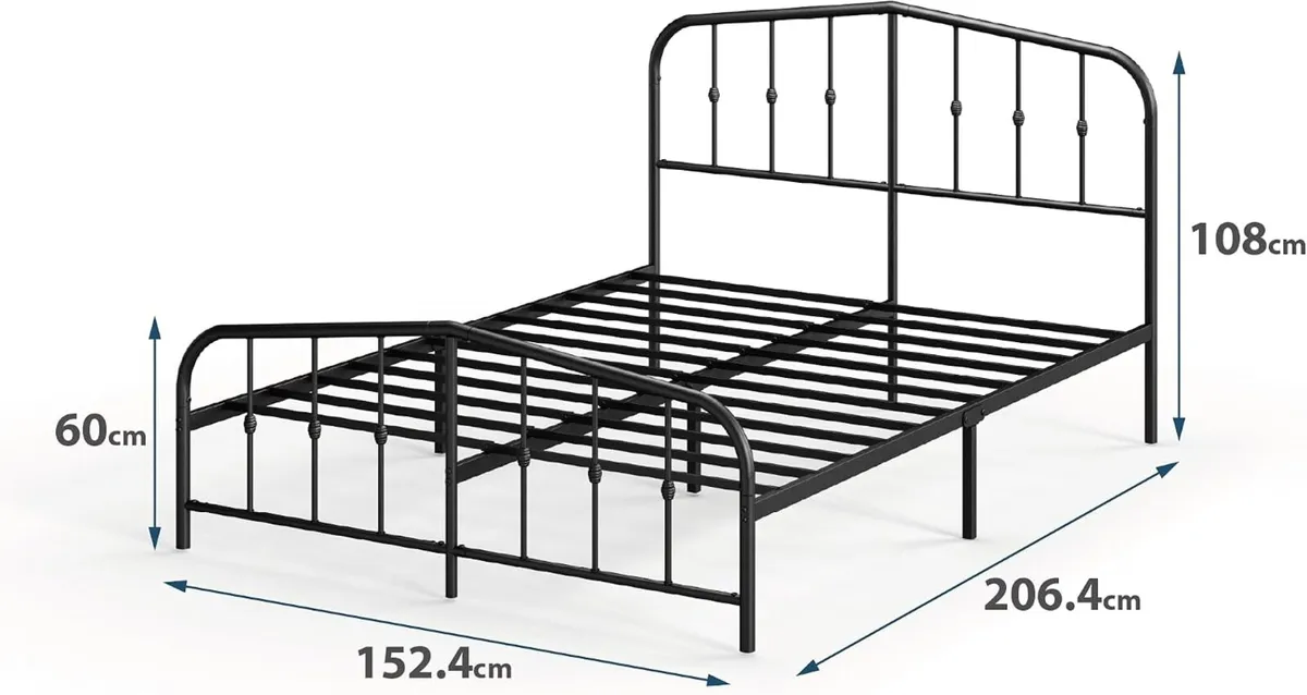 30CM Heidi Metal Platform Bed Frame - Image 2