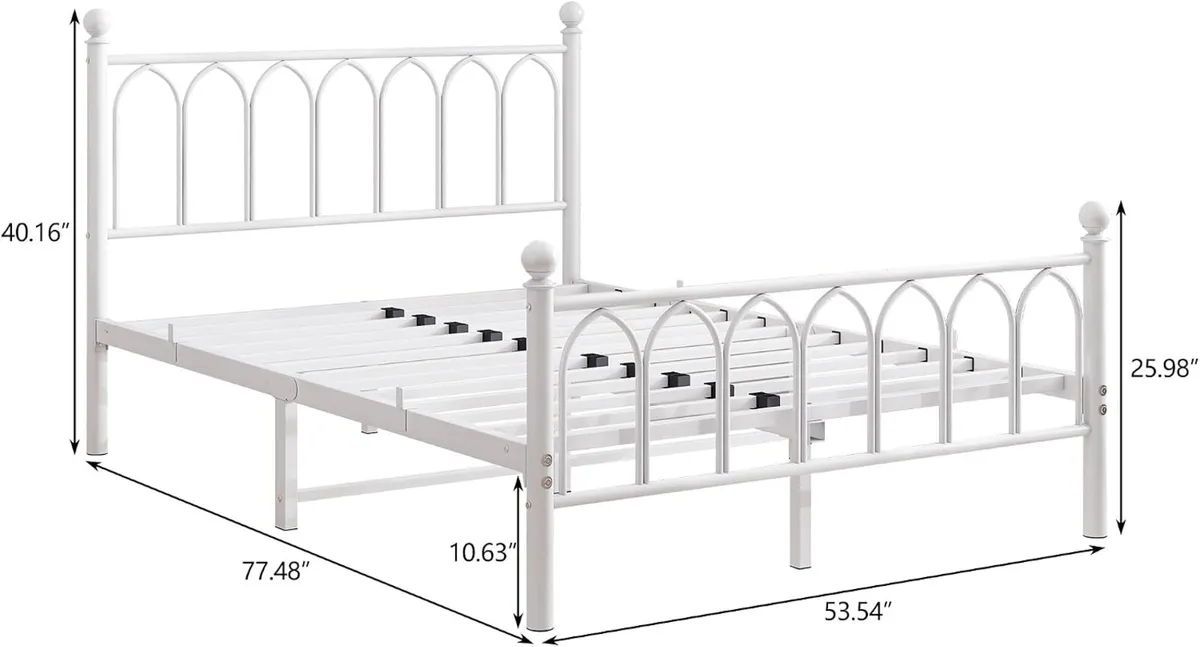 Bed Frame with Headboard and Footboard Metal - Image 2