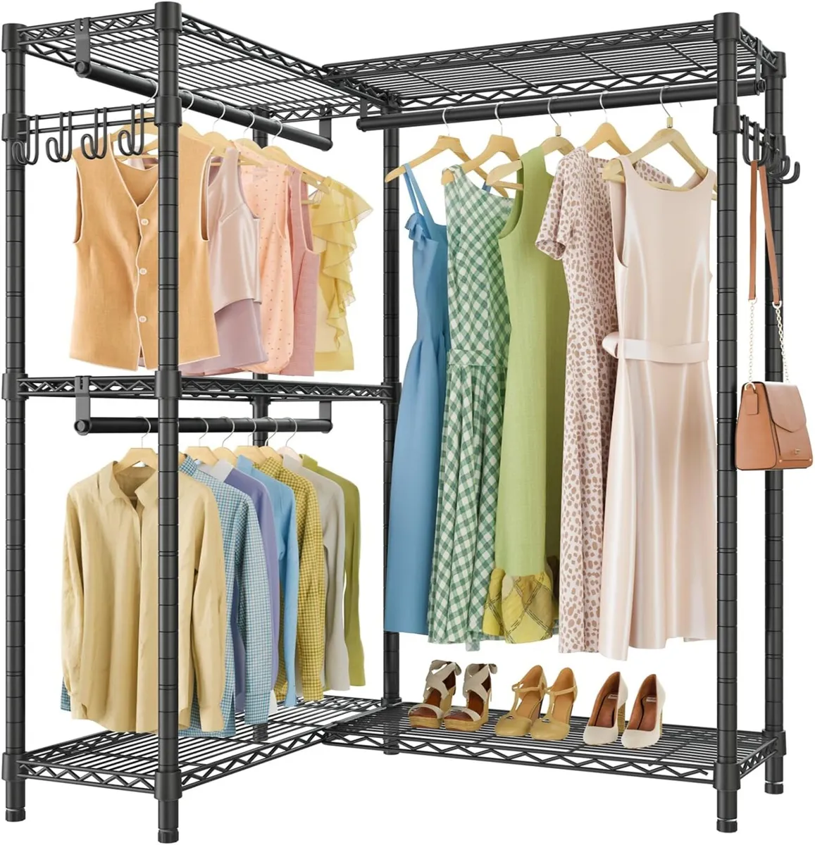 L4L Shaped Clothes Rail for Corner Freestanding - Image 1