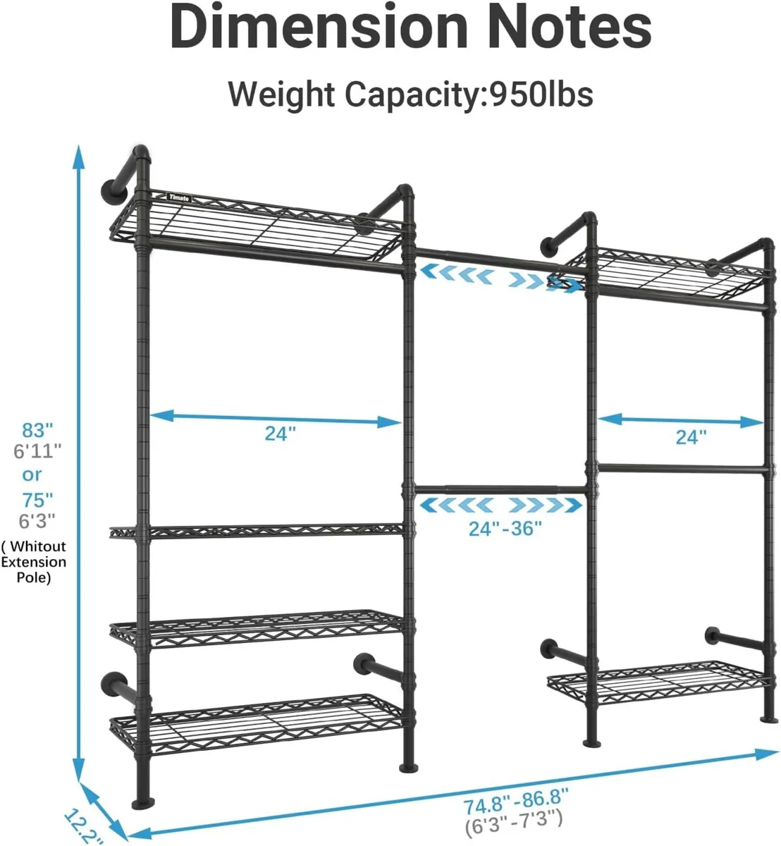 F3 Garment Rack Heavy Duty Clothes for Hanging - Image 2