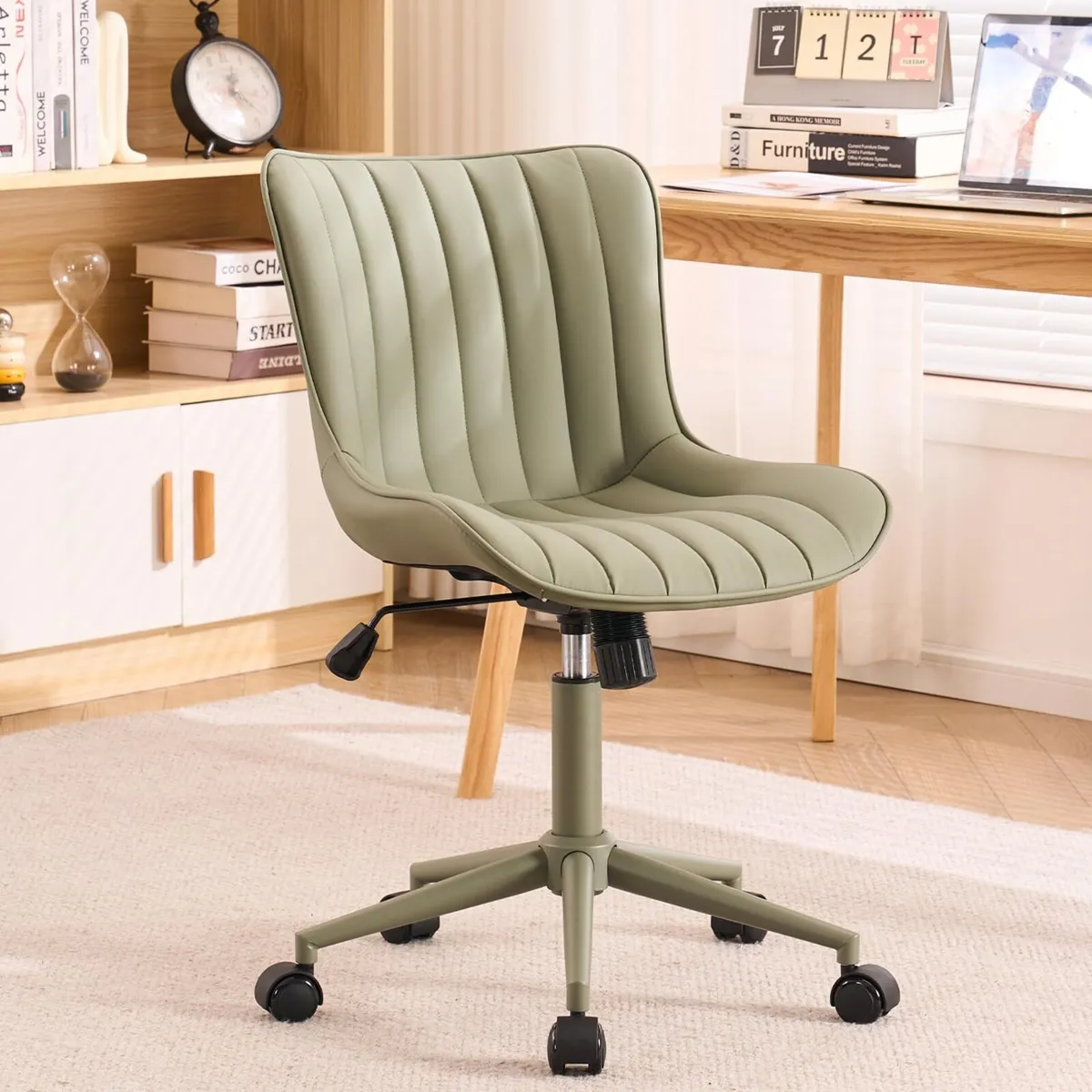 Home Office Chair Swivel Armless Desk All - Image 1