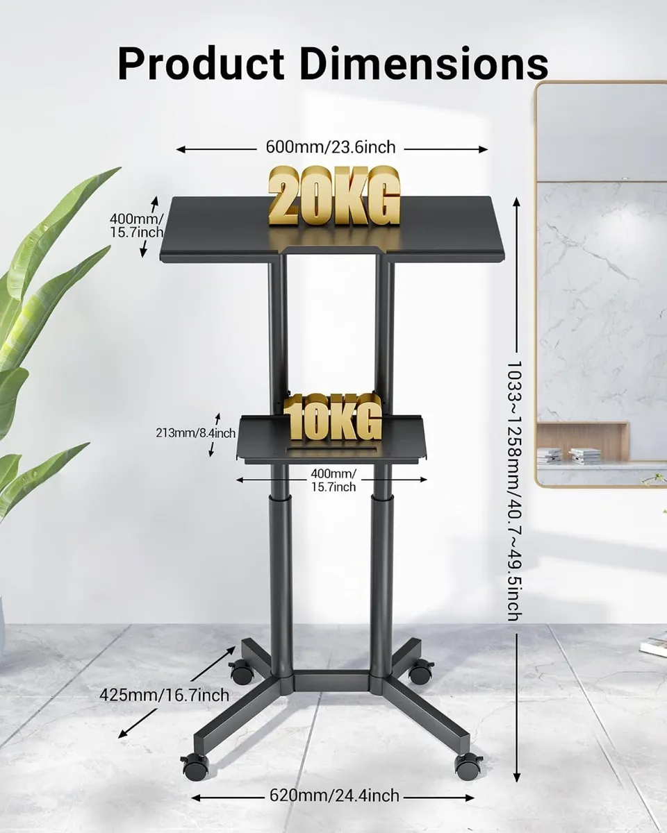 Mobile Laptop Desk 60 X 40CM Height - Image 4