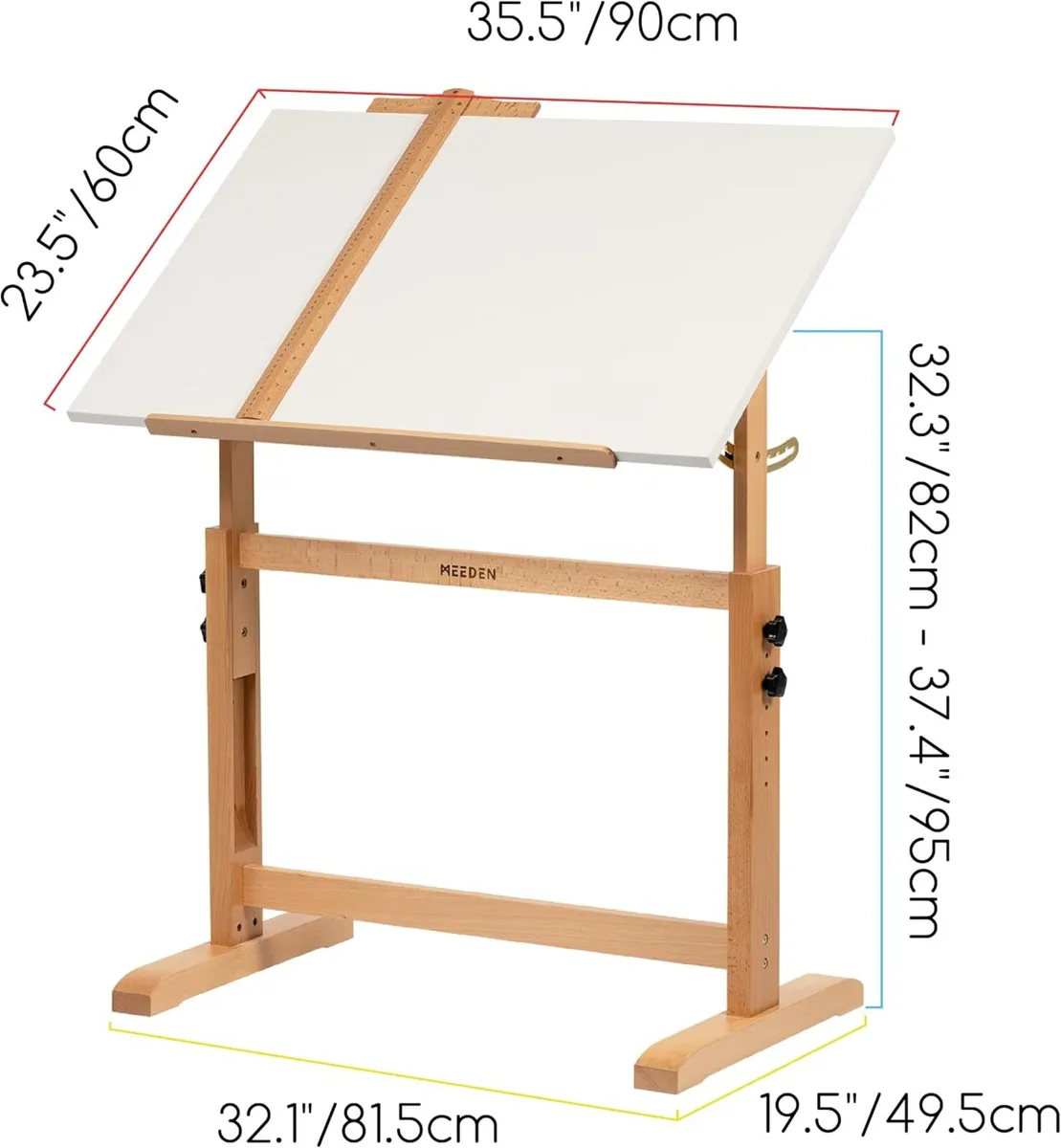 Adjustable Drafting Table: 35.5" X 23.5" Art - Image 3