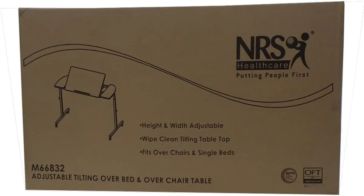 Wheeled and Tilting Over Bed Or Chair Table - Image 2