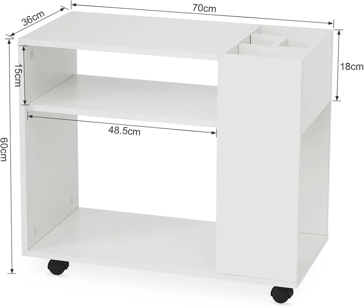 Mobile File Cabinet Lateral Printer Stand - Image 3