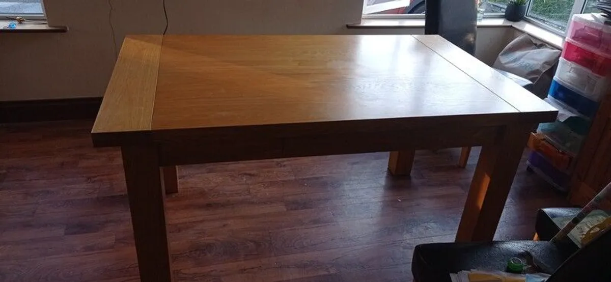 Solid Oak Kitchen Table - Image 2