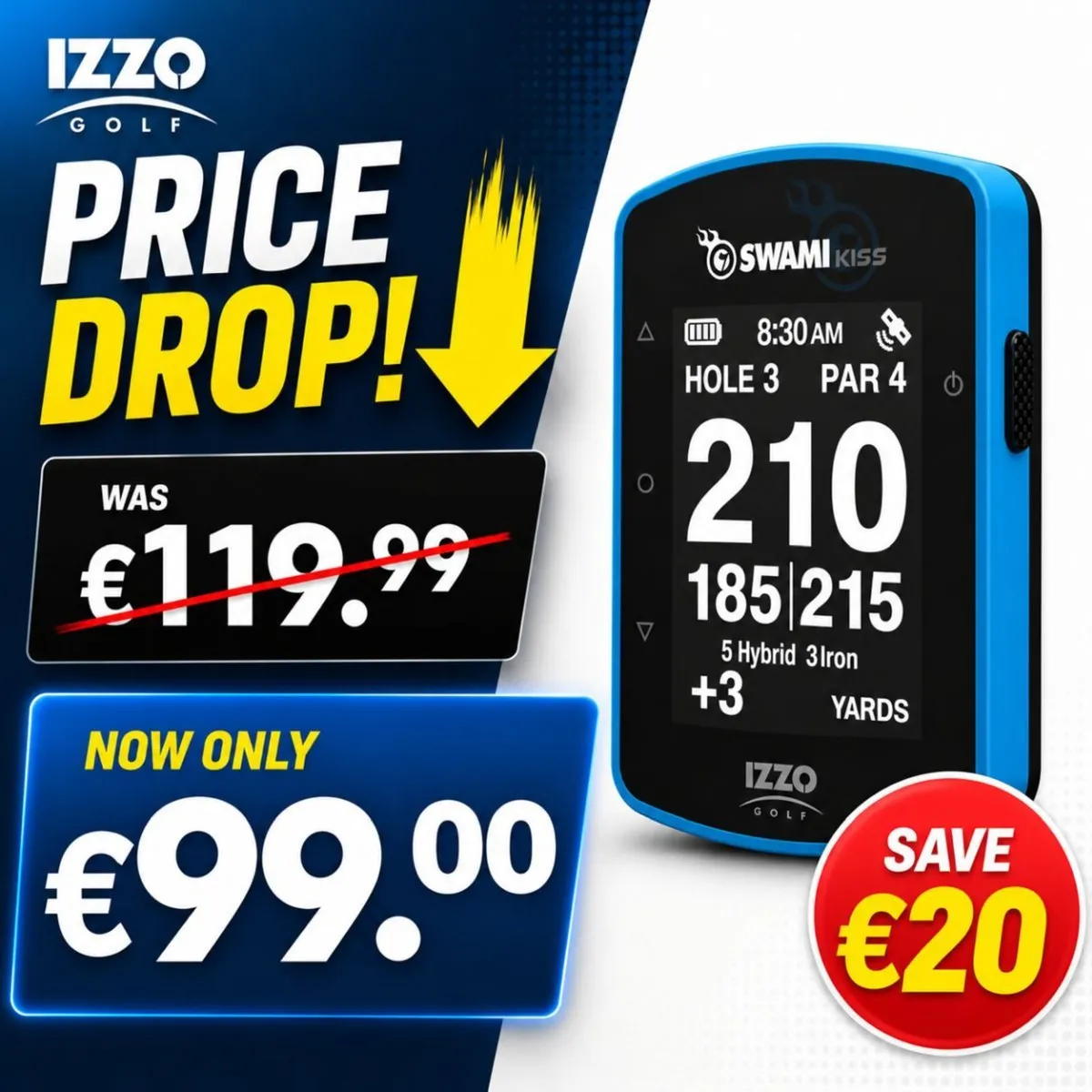 Izzo Swami Kiss 2.0 Golf GPS - Blue - Image 1