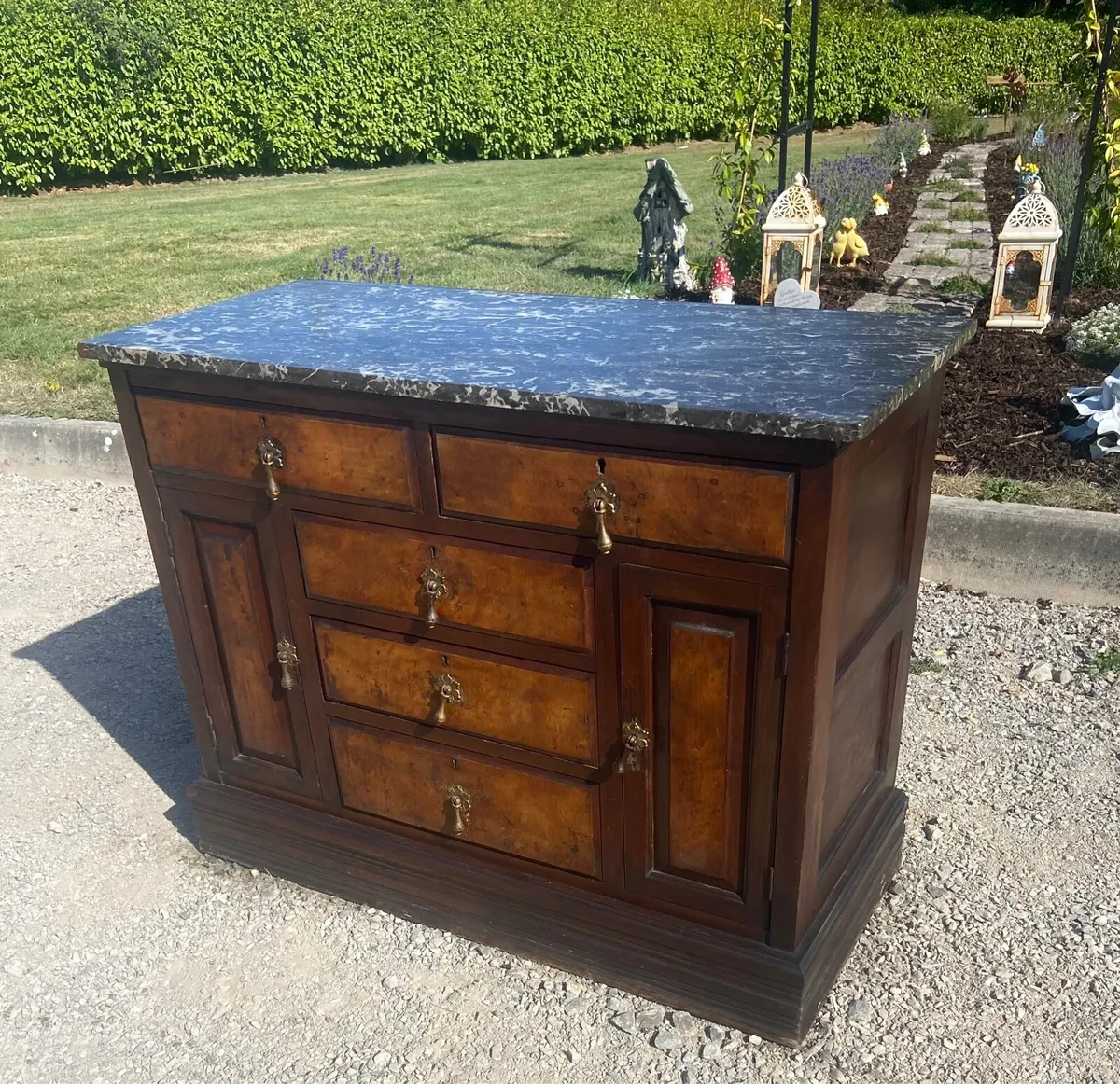 Victorian French kitchen marble top cupboard - Image 1