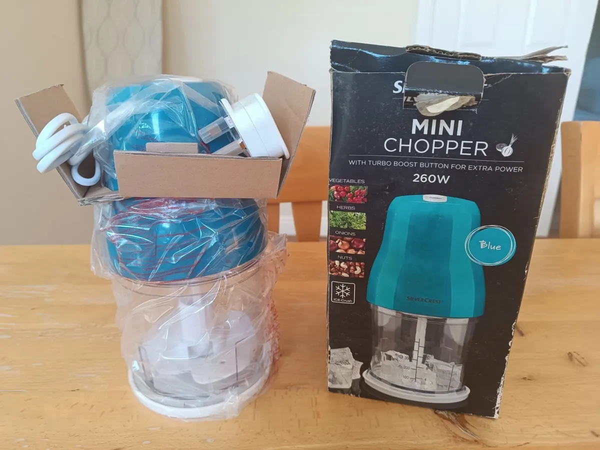 Mini Food Chopper 260W (Blue & White) - Image 2