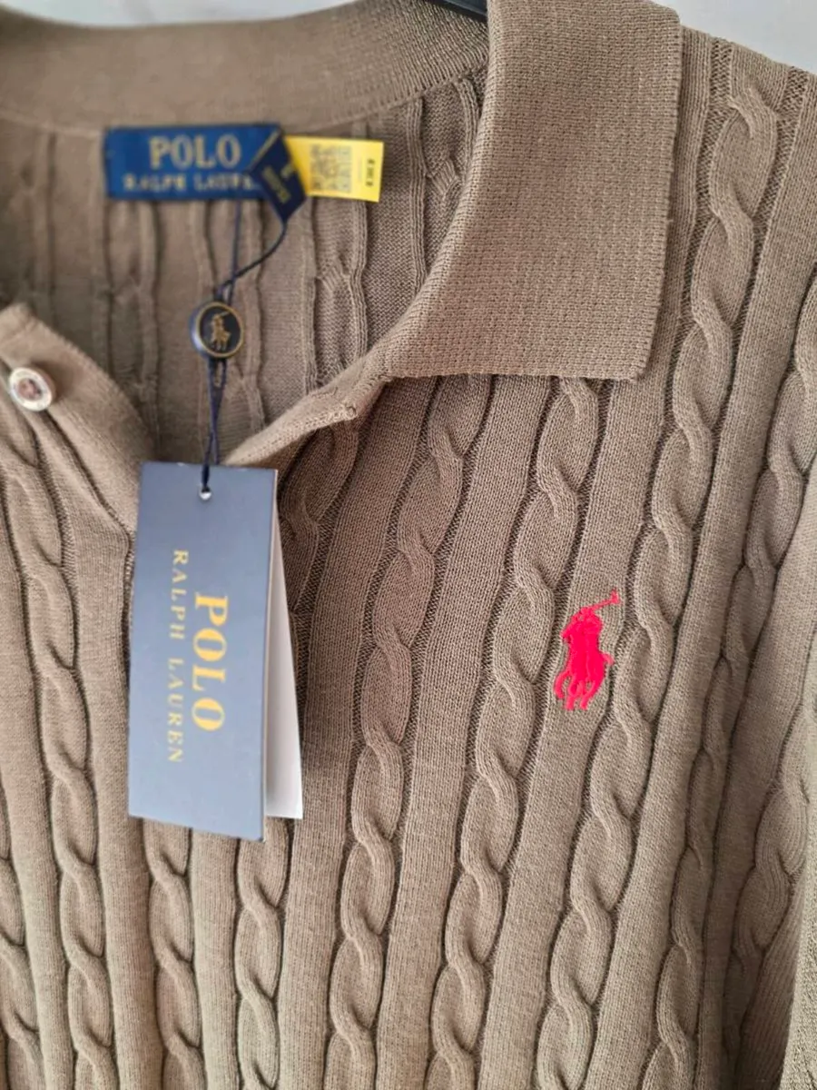 Ralph Lauren Olive Green Short Sleeve Cable Knit - Image 1