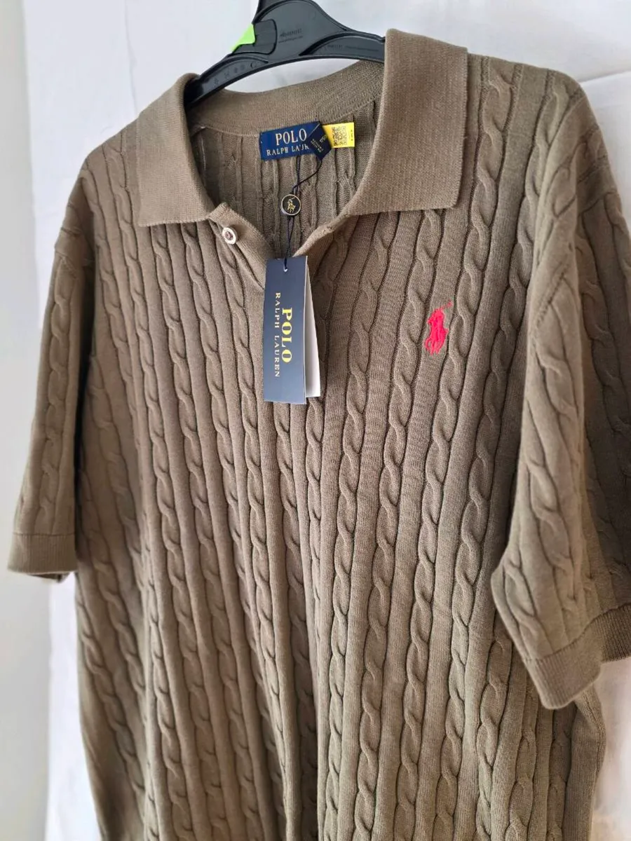 Ralph Lauren Olive Green Short Sleeve Cable Knit - Image 3