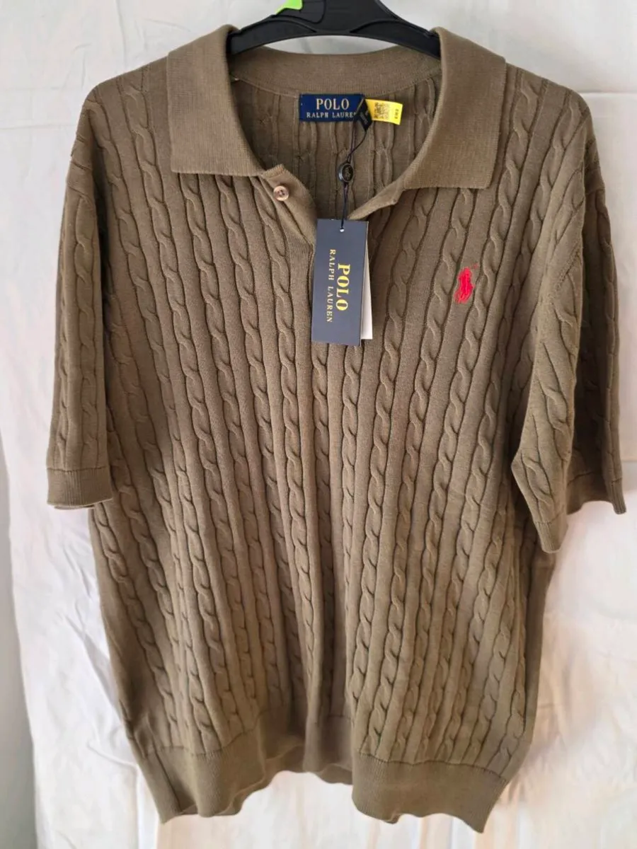 Ralph Lauren Olive Green Short Sleeve Cable Knit - Image 4