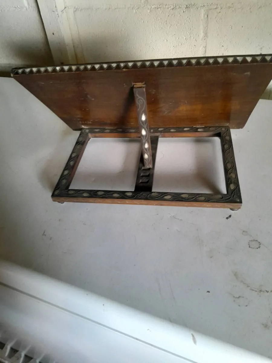 Antique mother of pearl inlayed book stand - Image 3