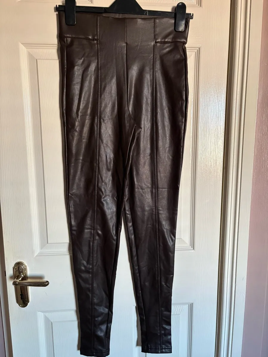 Ladies leather look trousers - Image 2