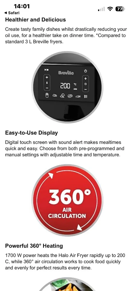 Air fryer 5.5 litre - Image 2