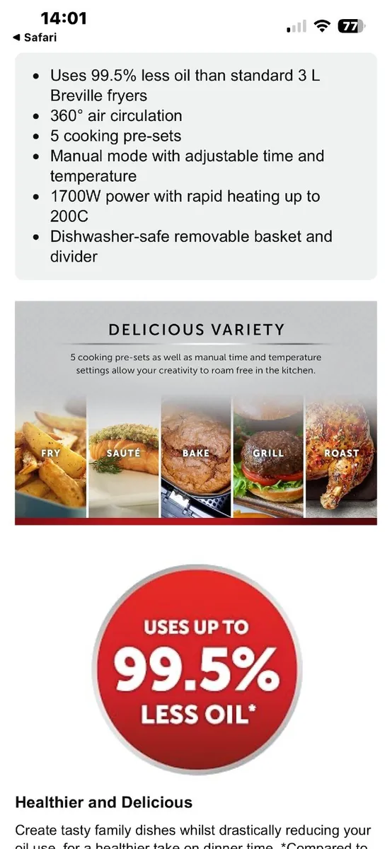 Air fryer 5.5 litre - Image 3