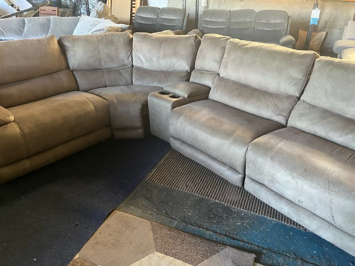 Beige manual recliner sofa - Image 2