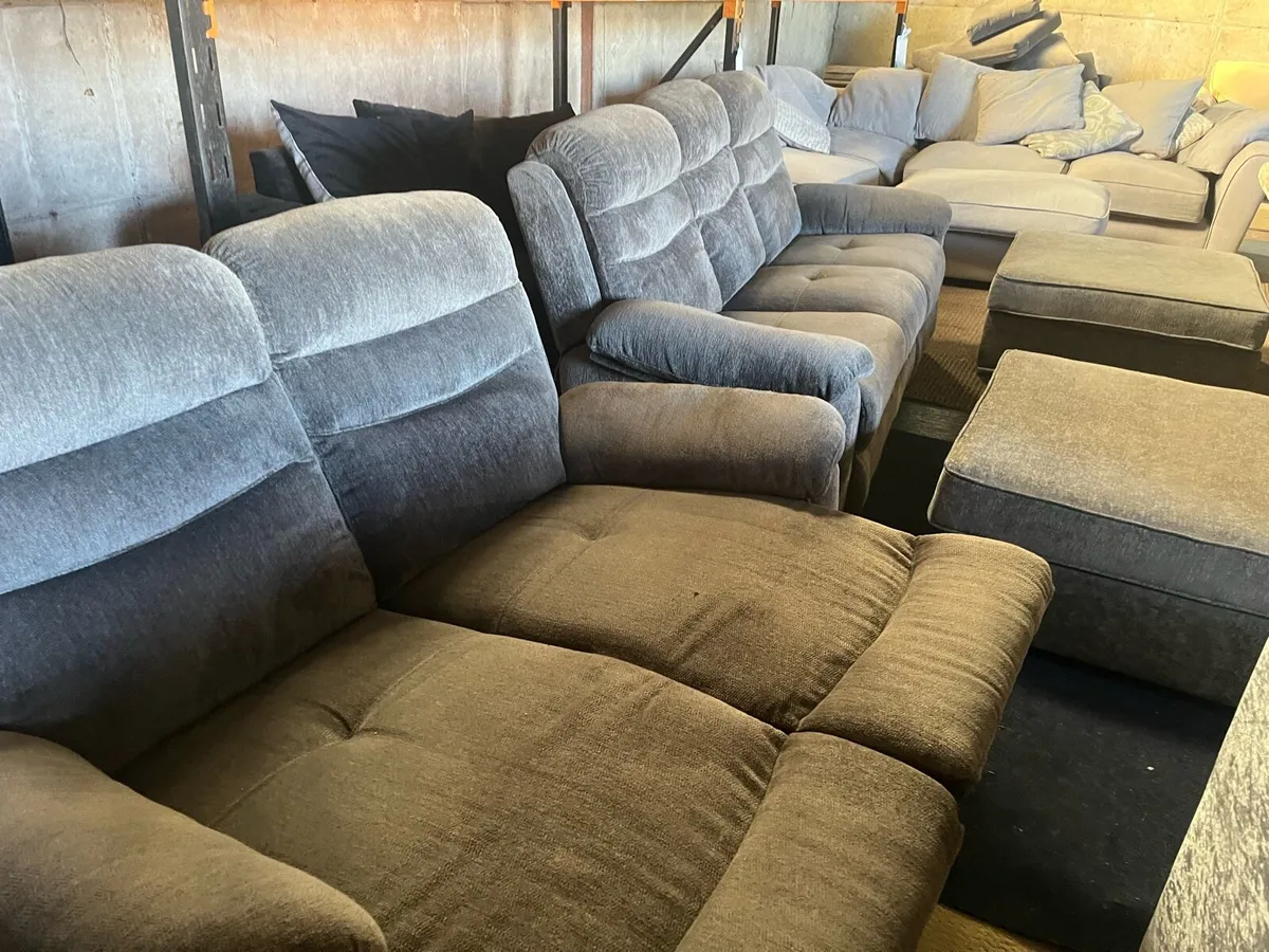 Grey 3+2 manual recliner sofa - Image 1