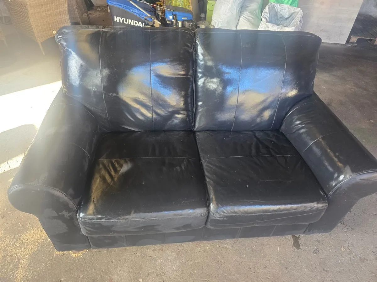 2 Seater Leather Sofa - Image 1