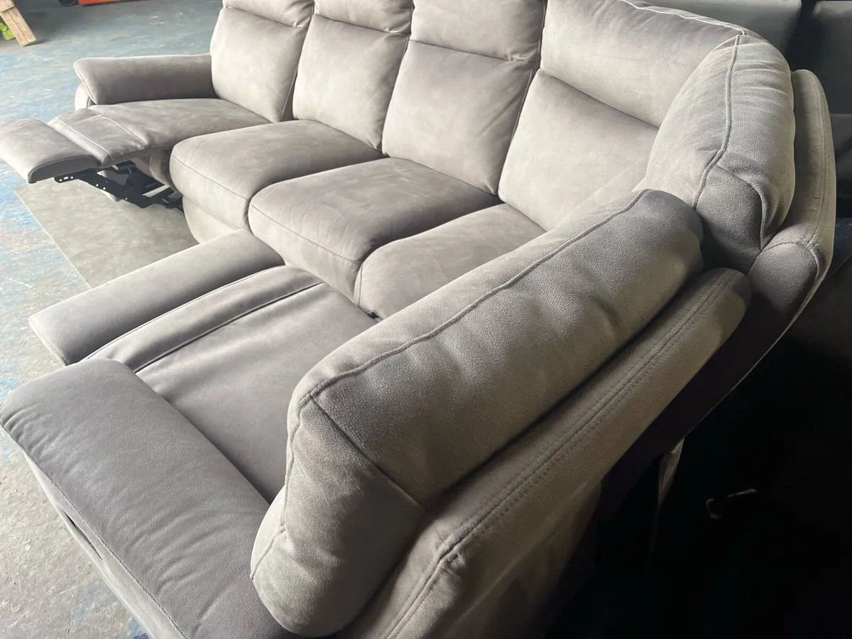 Grey corner manual recliner sofa couch - Image 3