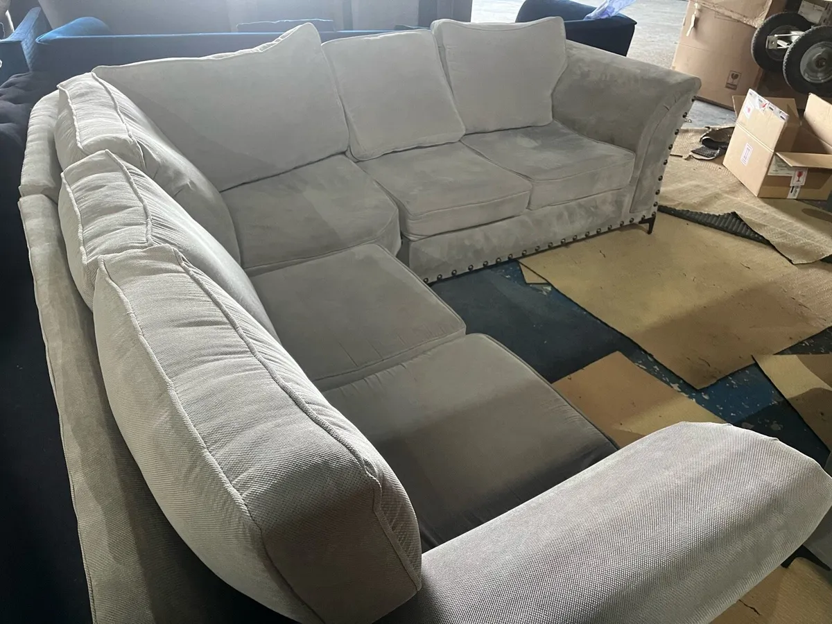 Grey corner sofa + matching armchair - Image 2