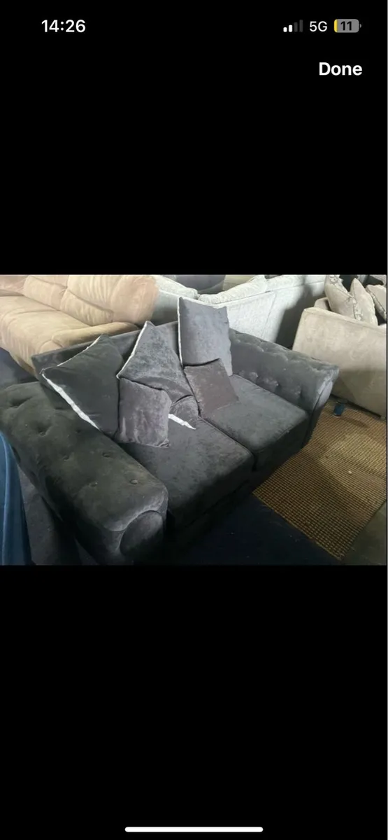 Black 2 seater sofa - Image 3