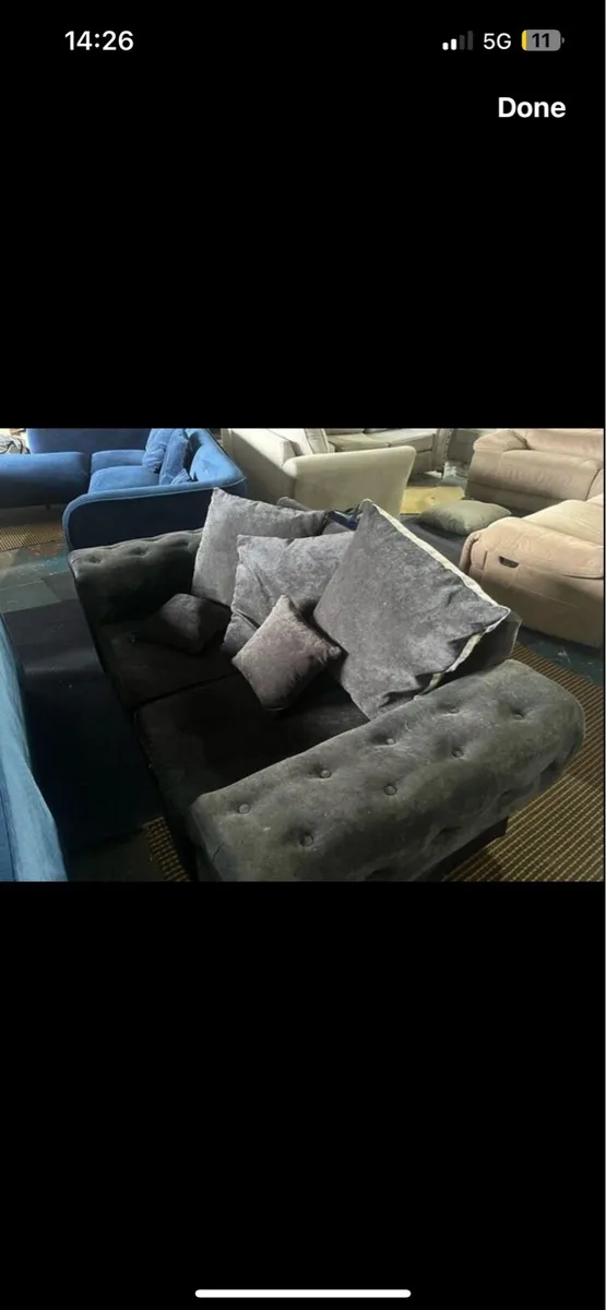 Black 2 seater sofa - Image 4