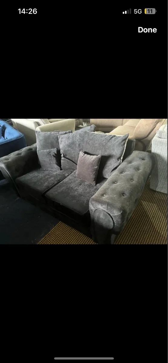 Black 2 seater sofa - Image 1
